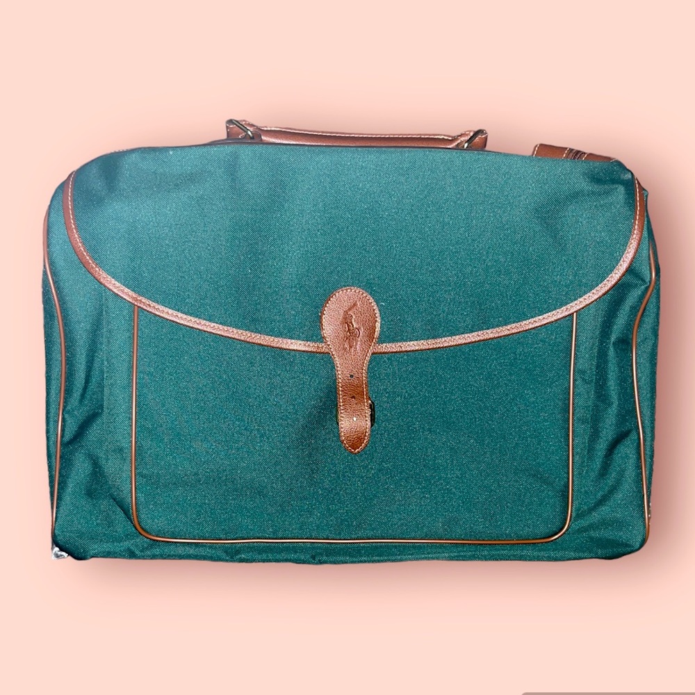 NWOT Vintage Polo by Ralph Lauren Green Canvas Travel Duffle Bag
